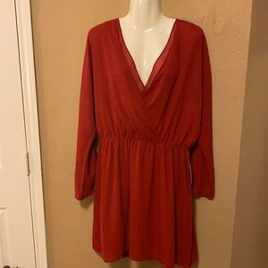 Long sleeve red express dress